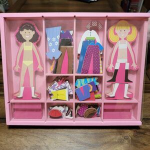 Melissa & Doug "Abby & Emma" Wooden Magnetic Dress-Up Dolls